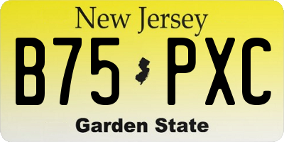 NJ license plate B75PXC