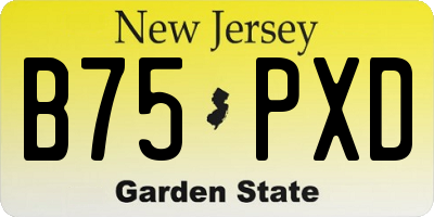 NJ license plate B75PXD