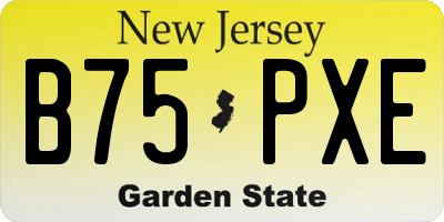 NJ license plate B75PXE