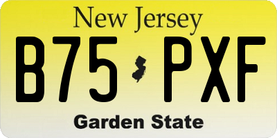 NJ license plate B75PXF