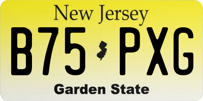NJ license plate B75PXG
