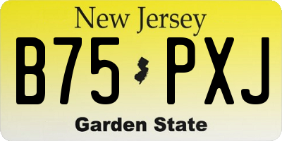 NJ license plate B75PXJ
