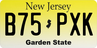 NJ license plate B75PXK