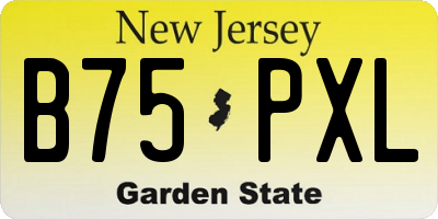 NJ license plate B75PXL