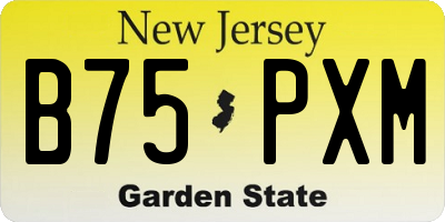 NJ license plate B75PXM