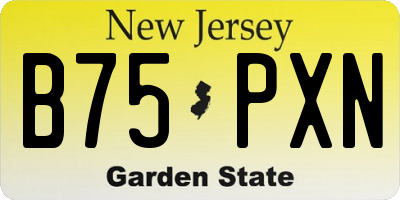 NJ license plate B75PXN