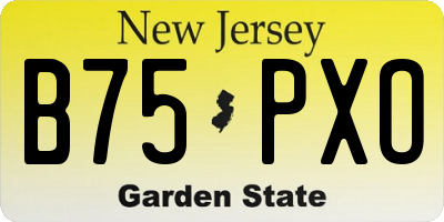NJ license plate B75PXO
