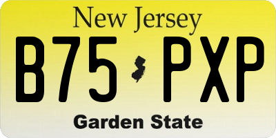 NJ license plate B75PXP
