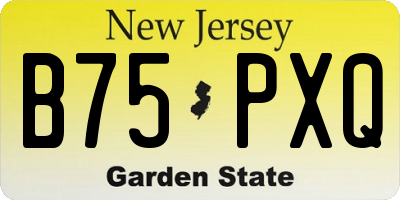 NJ license plate B75PXQ