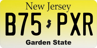 NJ license plate B75PXR