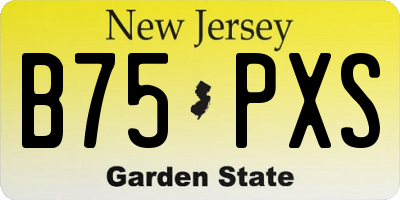 NJ license plate B75PXS