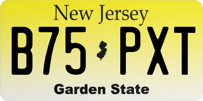 NJ license plate B75PXT