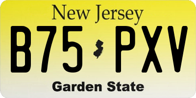 NJ license plate B75PXV