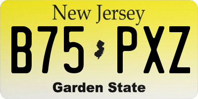 NJ license plate B75PXZ