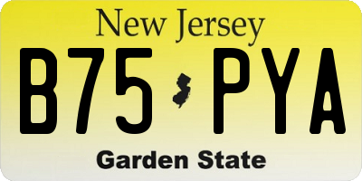 NJ license plate B75PYA