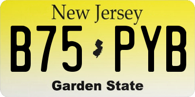 NJ license plate B75PYB