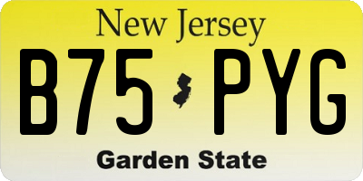 NJ license plate B75PYG
