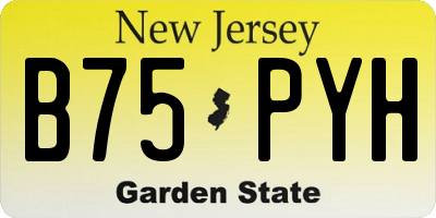 NJ license plate B75PYH