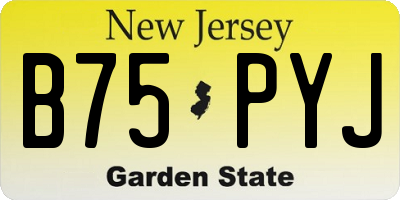 NJ license plate B75PYJ