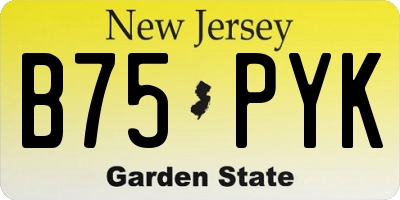 NJ license plate B75PYK