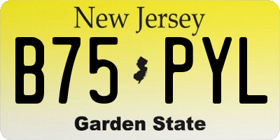 NJ license plate B75PYL