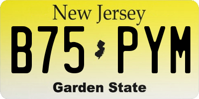 NJ license plate B75PYM