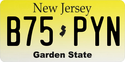 NJ license plate B75PYN