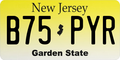 NJ license plate B75PYR