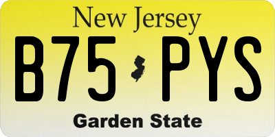 NJ license plate B75PYS