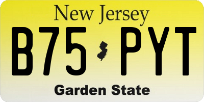 NJ license plate B75PYT