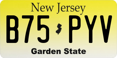 NJ license plate B75PYV