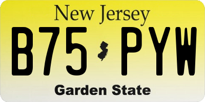 NJ license plate B75PYW