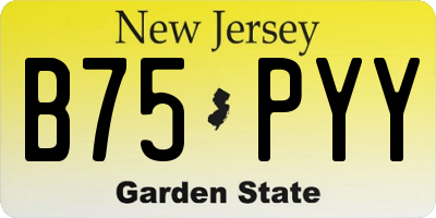 NJ license plate B75PYY