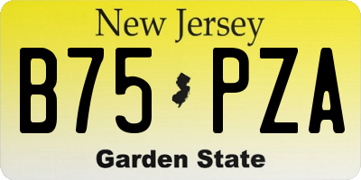 NJ license plate B75PZA