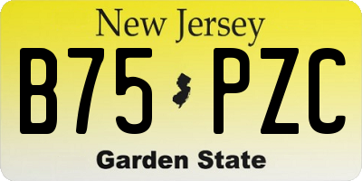 NJ license plate B75PZC