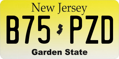 NJ license plate B75PZD