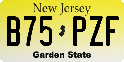 NJ license plate B75PZF