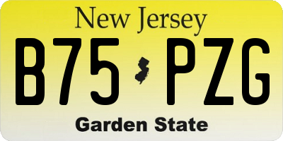 NJ license plate B75PZG