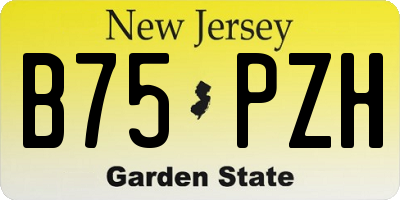 NJ license plate B75PZH