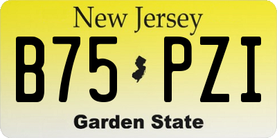 NJ license plate B75PZI