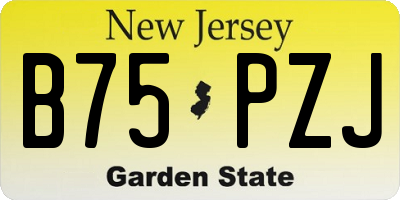 NJ license plate B75PZJ