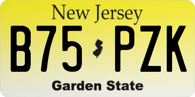 NJ license plate B75PZK