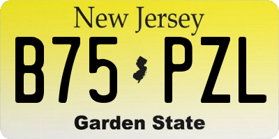 NJ license plate B75PZL