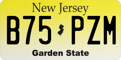 NJ license plate B75PZM