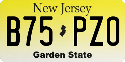 NJ license plate B75PZO