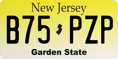 NJ license plate B75PZP