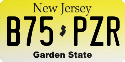 NJ license plate B75PZR