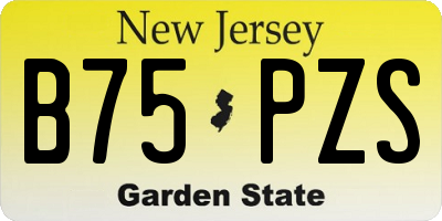 NJ license plate B75PZS
