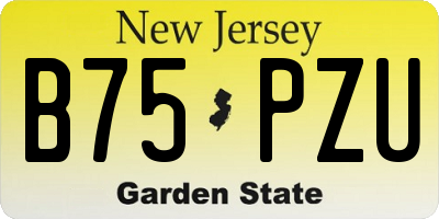 NJ license plate B75PZU