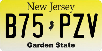 NJ license plate B75PZV